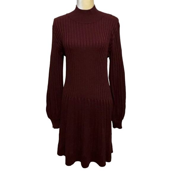 Max Studio NWT Wine Sweater Dress Women L - Picture 1 of 9